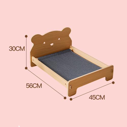 ドール用木製ベッドお人形用ミニチュア家具木製ベッド56*45*30cm