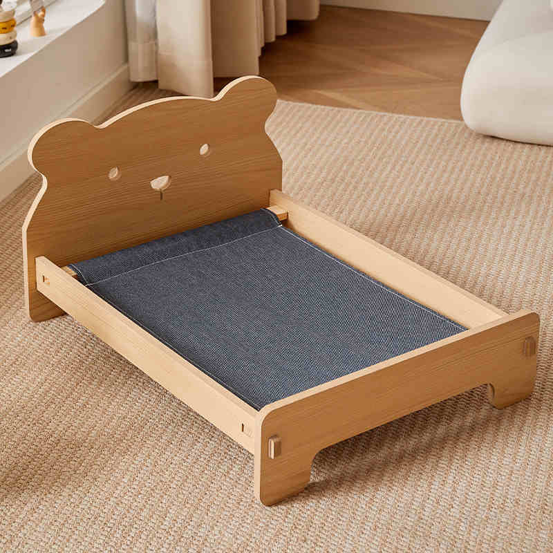 ドール用木製ベッドお人形用ミニチュア家具木製ベッド56*45*30cm