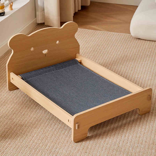ドール用木製ベッドお人形用ミニチュア家具木製ベッド56*45*30cm