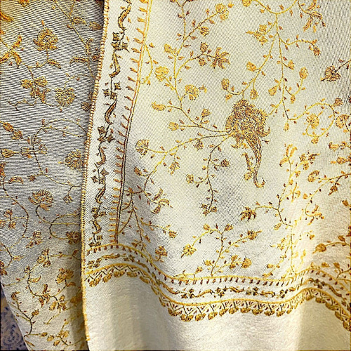 カシミールショール カシミヤ シルクストール 大判 パシュミナ