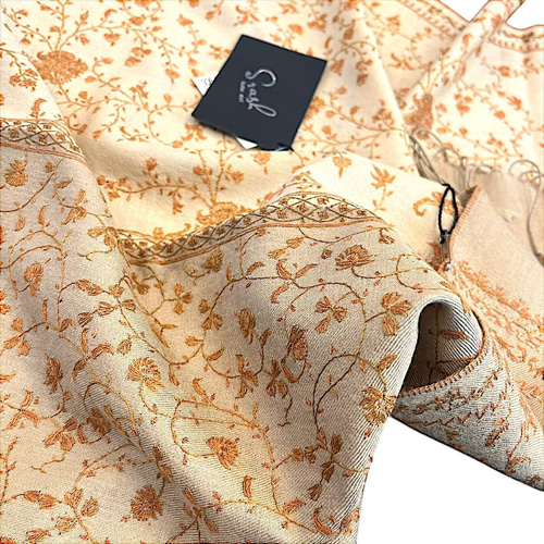 カシミールショール カシミヤ シルクストール 大判 パシュミナ