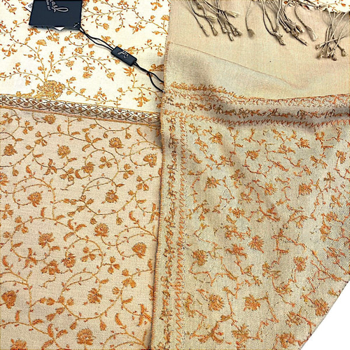 カシミールショール カシミヤ シルクストール 大判 パシュミナ