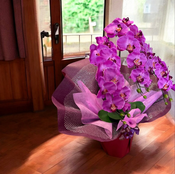 光触媒　人工観葉植物　ウォールグリーン　フェイクグリーン　胡蝶蘭7640r 5枚目の画像