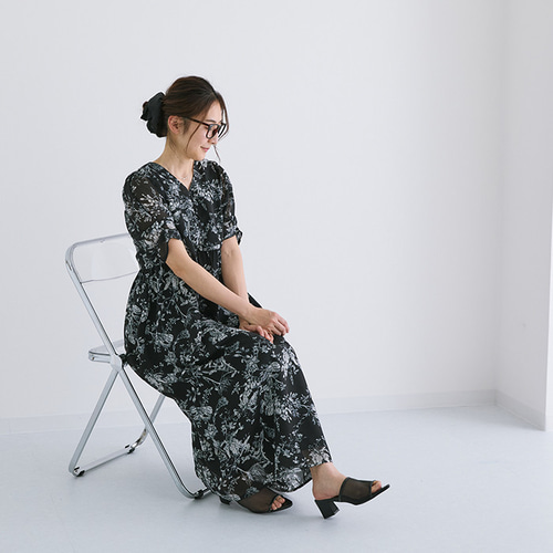 Since Then 上品 半袖ワンピース ⅴネック 花柄 リボン キュート 楽天市場】レディース vネック ワンピース 花柄 レース フリル