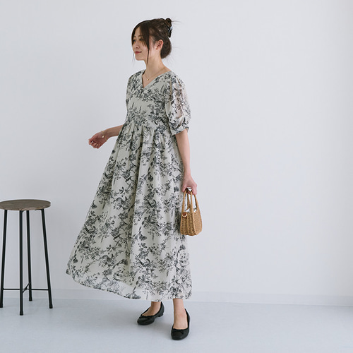 CHICWISH★Vネック花柄シフォンワンピース☆ 花柄シフォンVネックワンピース - Retro, Indie and Unique Fashion