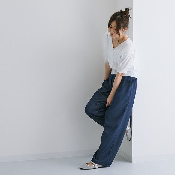 【全１色】軽くてラクチン！とにかく動きやすいデニムライクタックパンツ 25094 12枚目の画像