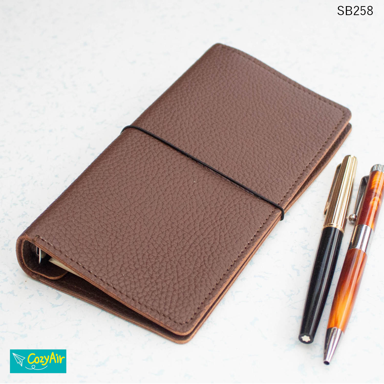 SB258 【受注制作】ナローサイズ システム手帳  本革・ダークブラウン