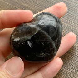 モリオン 置物 黒水晶 ハート 一点物 155-615 : 天然石
