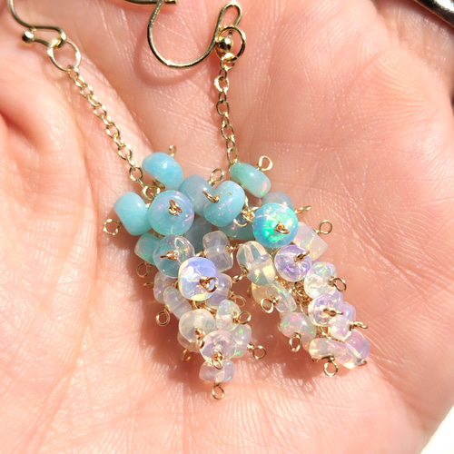 14kgfパステルカラーオパールピアス/イヤリング 14Kgf】6mm オパール ピアス・イヤリング／アレルギー対応