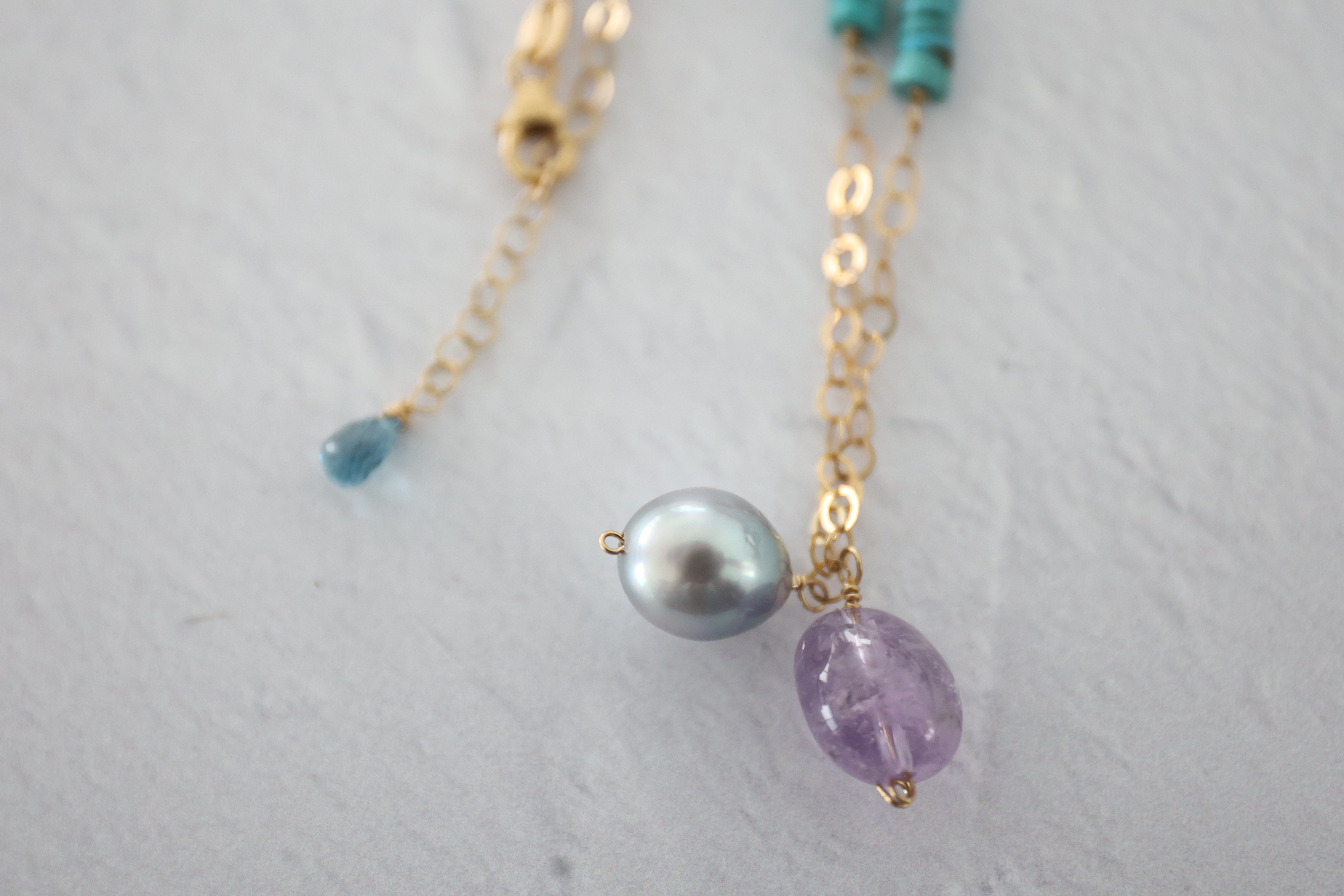 14KGF turquoise　necklace[nc5295]