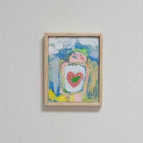 原画 絵画 『希望』【豆絵】油絵 キャンバスサイズF0 気軽に