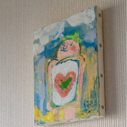 原画 絵画 『希望』【豆絵】油絵 キャンバスサイズF0 気軽に アート