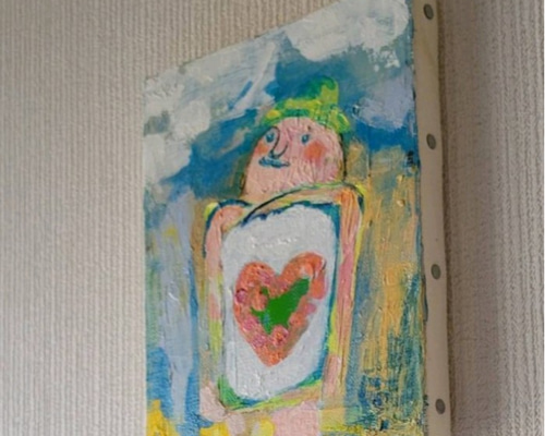 原画 絵画 『希望』【豆絵】油絵 キャンバスサイズF0 気軽に アート