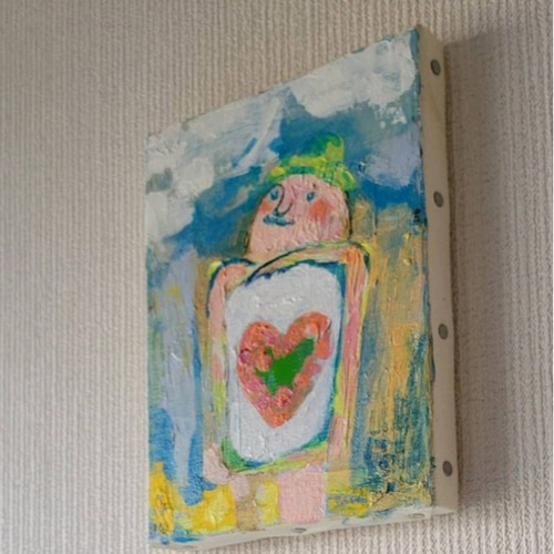 原画 絵画 『希望』【豆絵】油絵 キャンバスサイズF0 気軽に アート