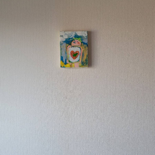 原画 絵画 『希望』【豆絵】油絵 キャンバスサイズF0 気軽に
