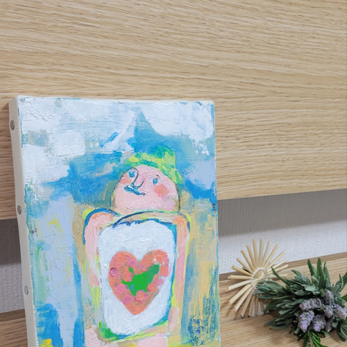 原画 絵画 『希望』【豆絵】油絵 キャンバスサイズF0 気軽に アート