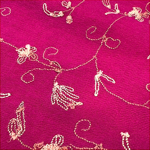 ショール ストール シルク 大判 ピンク 一点物 ハンドメイド インド