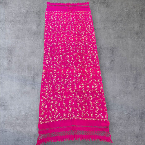 美しい　総手刺繍カシミール　大判ショール　ストール カシミール刺繍 大判ストール 4カラー 岡重製 ＃ショール – KAERUWA