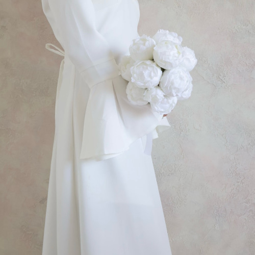 上品な芍薬(ピオニー)ブーケ／エレガントブーケ／ホワイトブーケ