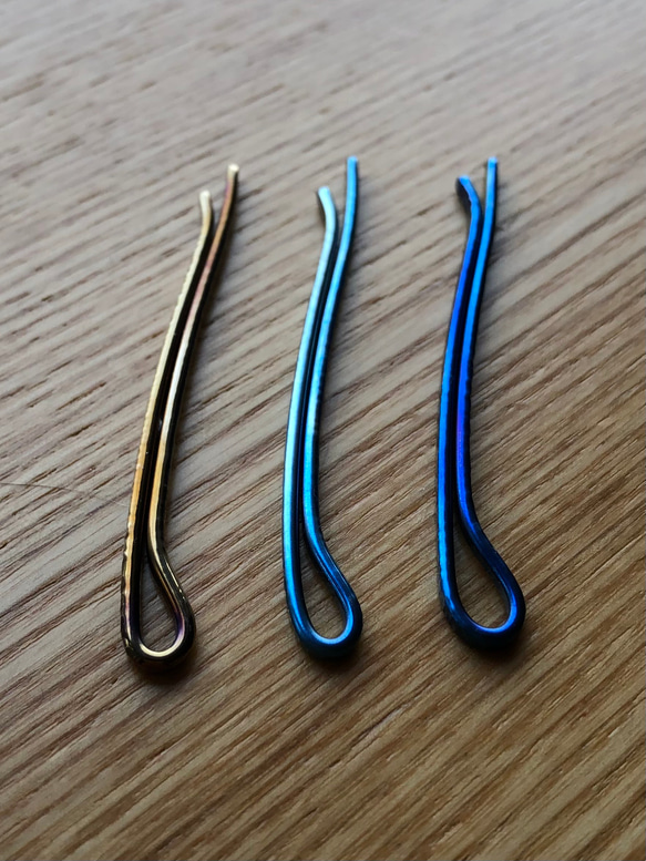 titanium hair pin 純チタンヘアピン 63mm ヘアピン ヘアアクセサリー 3枚目の画像