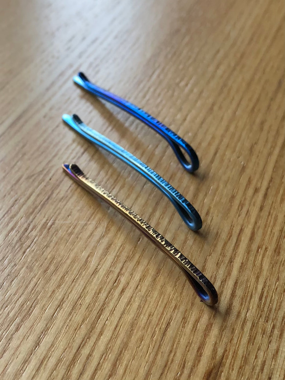 titanium hair pin 純チタンヘアピン 63mm ヘアピン ヘアアクセサリー 1枚目の画像
