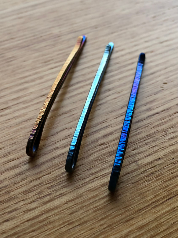 titanium hair pin 純チタンヘアピン 63mm ヘアピン ヘアアクセサリー 4枚目の画像