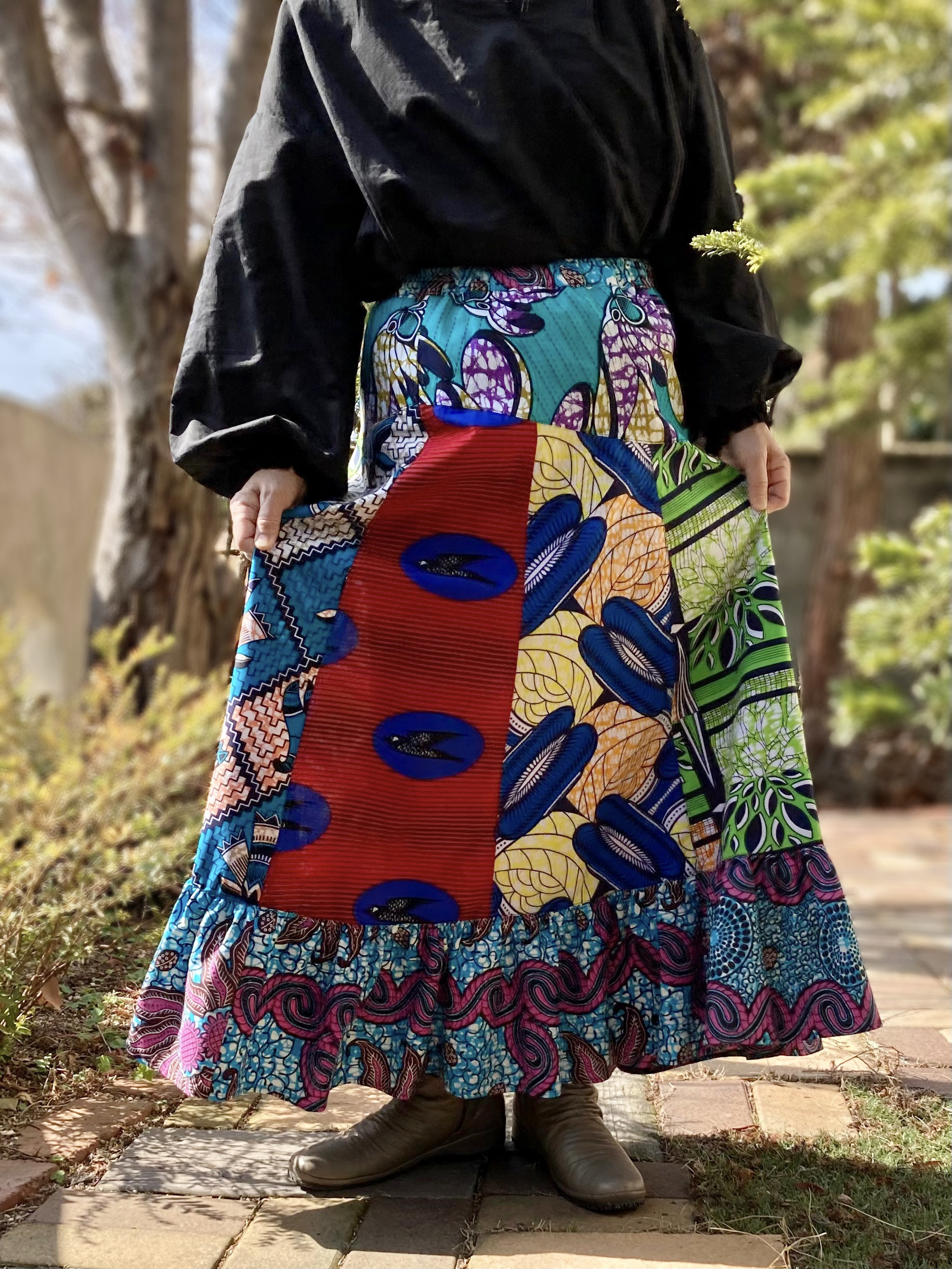 《世界を映す湖》アフリカン・プリント スカート
