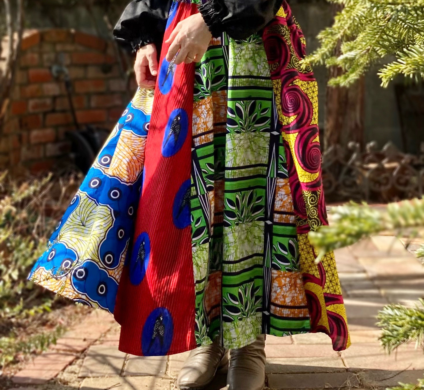 《鳥たちの楽園》アフリカン・プリント スカート