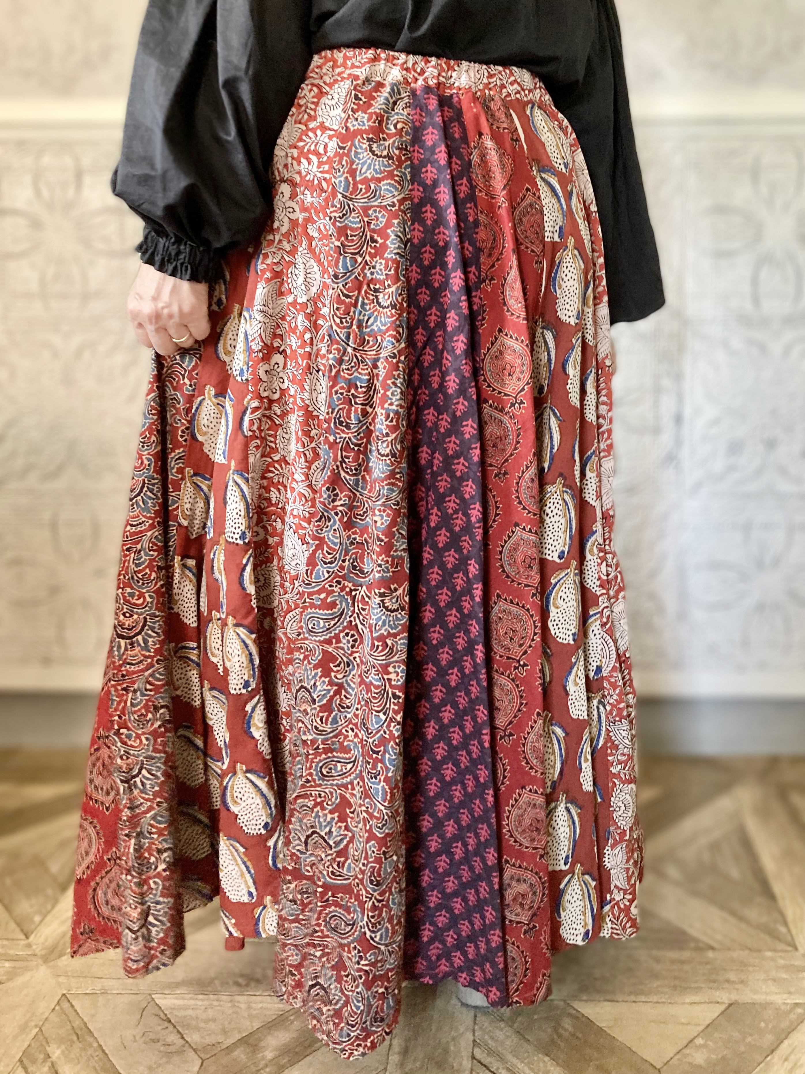 【インド／ブロックプリント】《茜色の丘》スカート