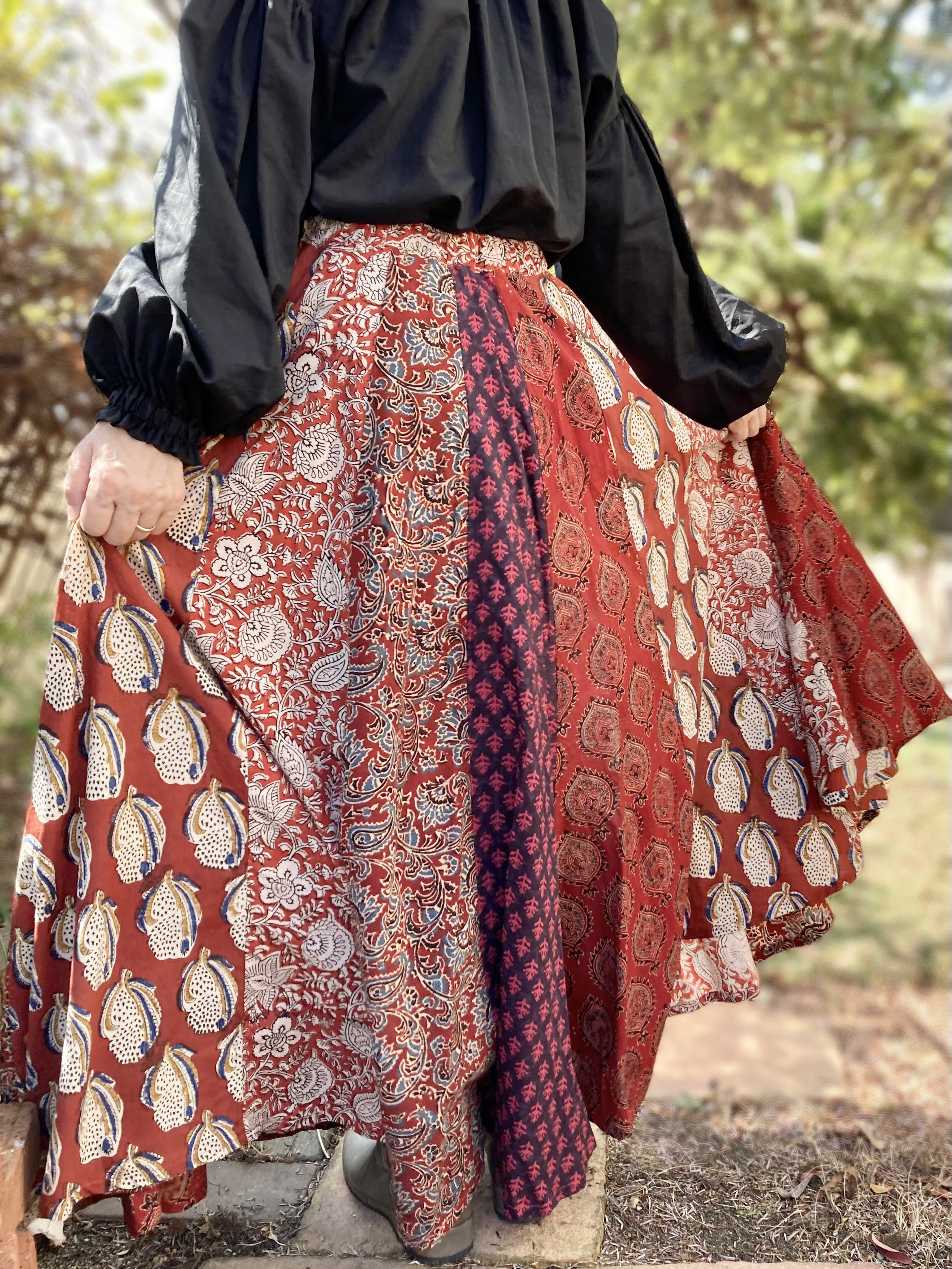 【インド／ブロックプリント】《茜色の丘》スカート