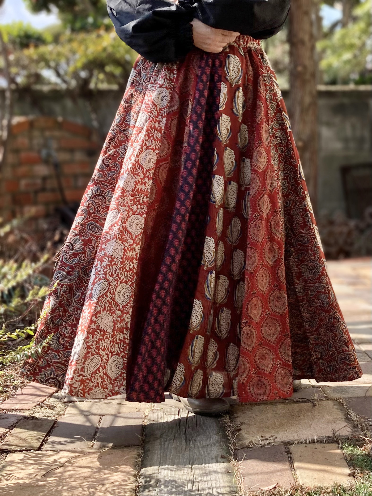 【インド／ブロックプリント】《茜色の丘》スカート