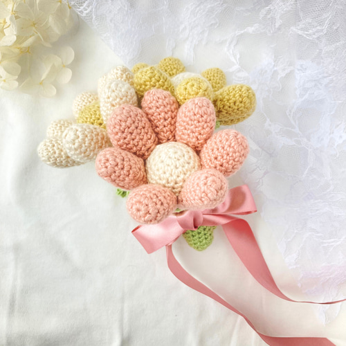 フラワーラトル ガーベラ お花のラトル コットン100% ガラガラ 玩具