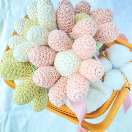 フラワーラトル ガーベラ お花のラトル コットン100% ガラガラ 玩具