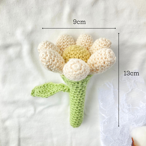 フラワーラトル ガーベラ お花のラトル コットン100% ガラガラ 玩具