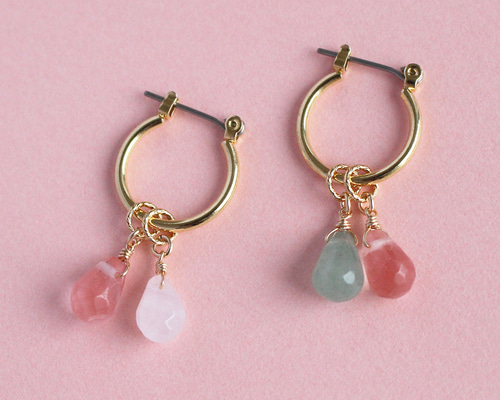 天然石 フープ ピアス[品番：ACSA0000118]｜アクセサリーSalt