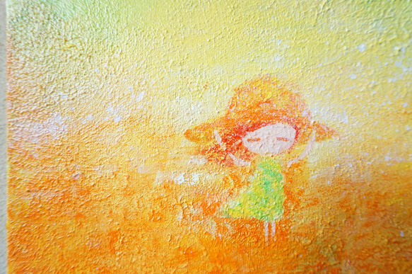 【マリーゴールド】＃原画＃イラスト＃ヒーリングアート＃癒し＃春＃女の子#幸せ＃あたたかい 1枚目の画像