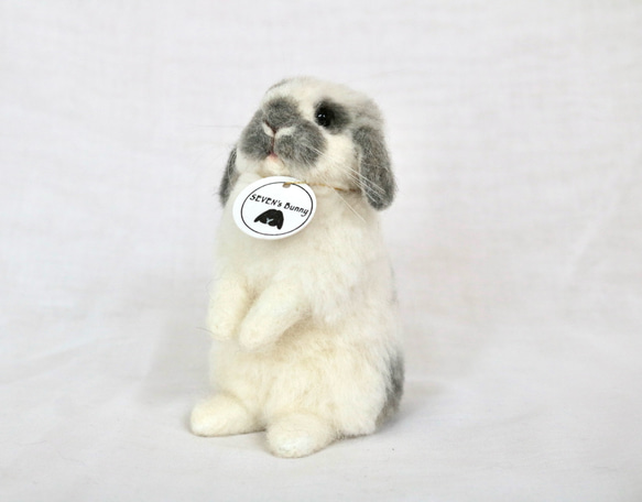 うたっちしているベビーなうさぎさん 羊毛フェルト ブロークン