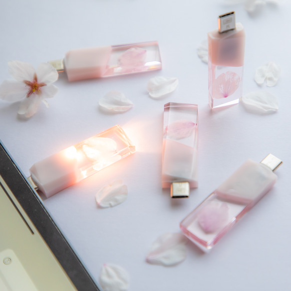 【2025年春新作】桜色メモリーズMk.Ⅲ(桜メモリType-Cモデル) 32~128GB 本物の桜の花びらを使用 9枚目の画像