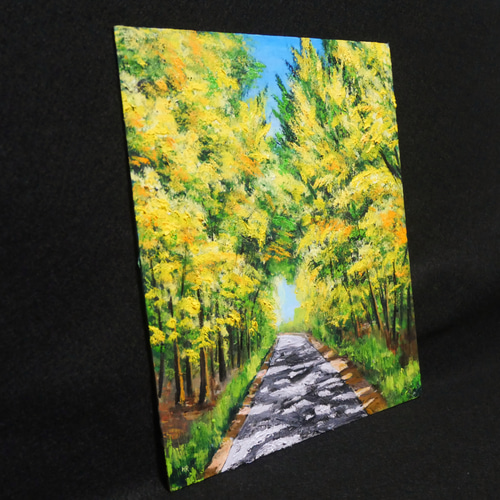 油絵 油彩 油彩画 絵 絵画【ミモザの道】 油絵 油彩 油彩画 絵 絵画 【ミモザの道】 絵画 HR 通販 19120716