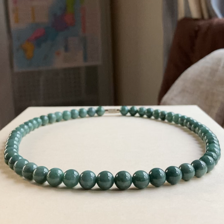 翡翠　天然石　翡翠ネックレス　本翡翠　ネックレス　藍水翡翠　翡翠A貨