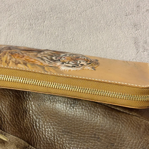 レザーカービングの財布、虎・運招来 長財布 kaku2025 通販