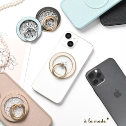 MagSafe対応 スマホリング 【 レース 】 リング マグセーフ iPhone レザー FA36A 1枚目の画像