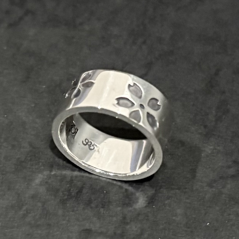 浴衣をイメージした桜のリング　サイズ15.5