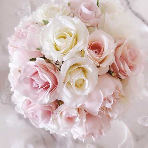 ピオニーとローズのブーケ 芍薬ブーケ ピンク＆ホワイト ウエディング