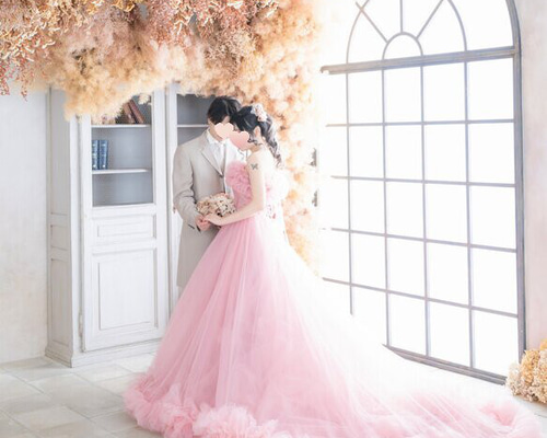 華やかカラードレス 結婚式 前撮り お色直し ロングドレス 0210＃