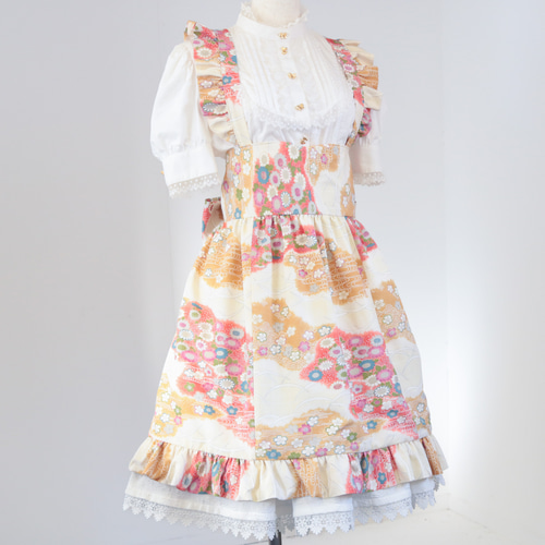 淡黄花 エプロンドレス ロリータ 和ロリ ワンピース Happinyass 通販