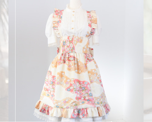 淡黄花 エプロンドレス ロリータ 和ロリ ワンピース Happinyass 通販