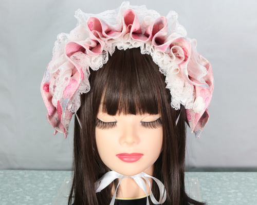 3月中❁︎。様❁︎ 成人式 卒業式 髪飾り ヘッドドレス 淡黄花×編上 ヘッドドレス ロリータ 和ロリ 成人式 卒業式