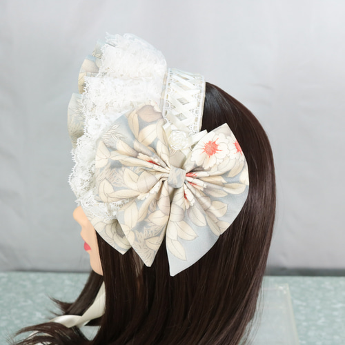 リボンヘッドドレス　yuminique　レトロ　着物　ロリータ 成人式　卒業式 リボンヘッドドレス yuminique レトロ 着物 ロリータ 成人式