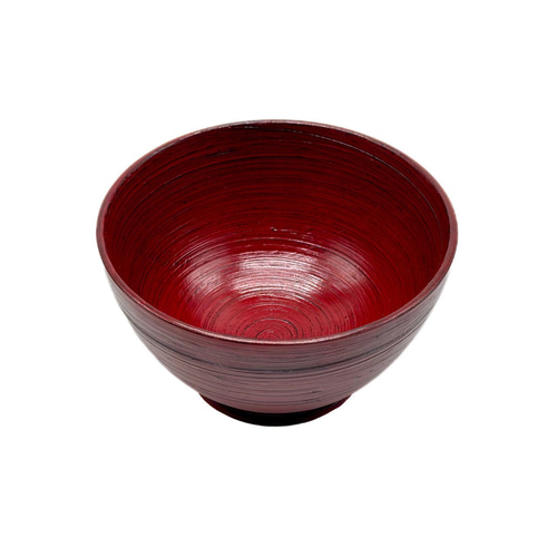 刷毛目多様丼 根来 曙 14cm どんぶり 木製 黒 朱 かわいい おしゃれ